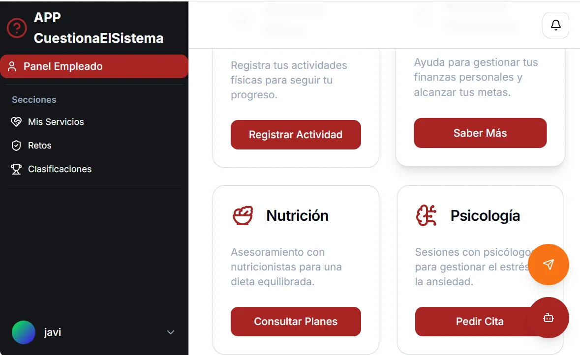 Reserva de cita con psicólogo desde la app